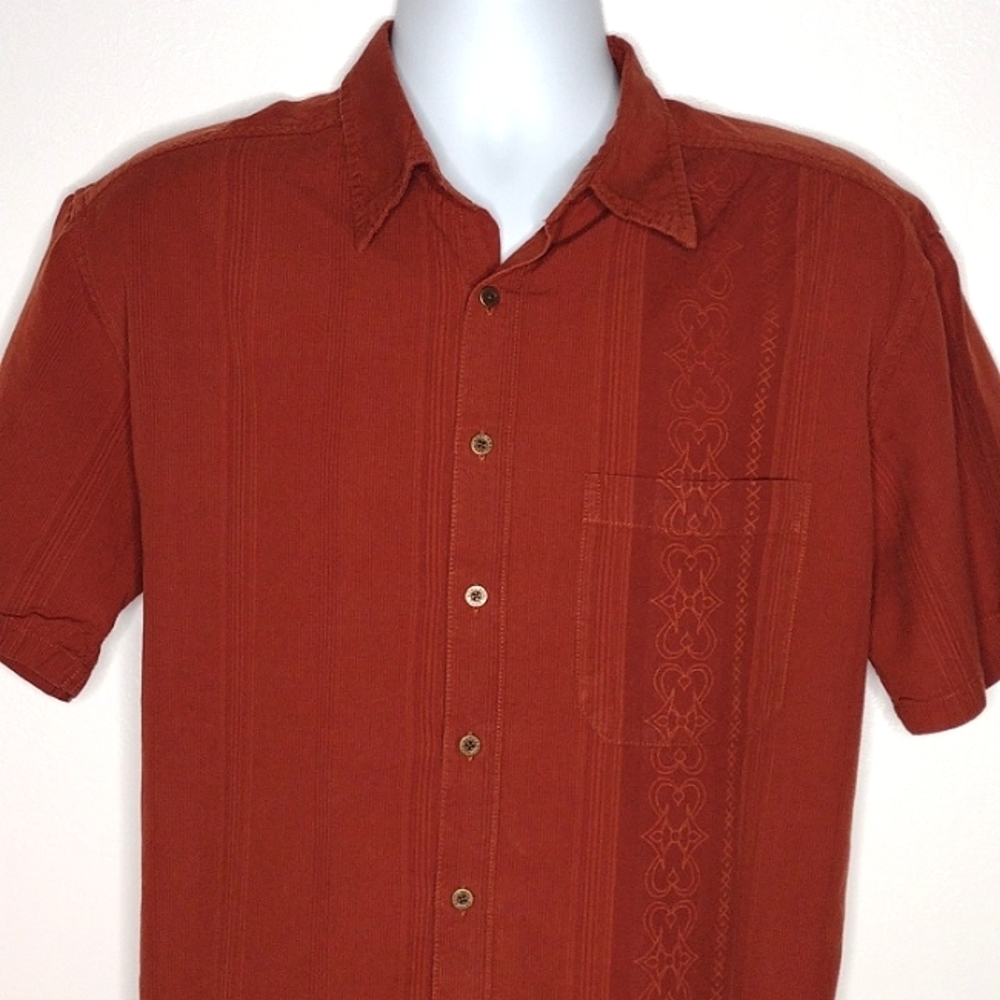 Kuhl | Men's Brown Vertical Striped Short Sleeve Button Up Shirt | Size: X-Large